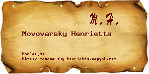 Movovarsky Henrietta névjegykártya